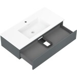MEXEN/S - Orio koupelnová skříňka 100 cm s umyvadlem Otis, 1 šuplík, grafit mat/bílá mat 91A10-10023-1-BF66-W18M01