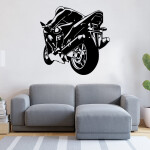 Samolepka Sportovní motorka Barva: černá, Velikost: 60 x 59 cm