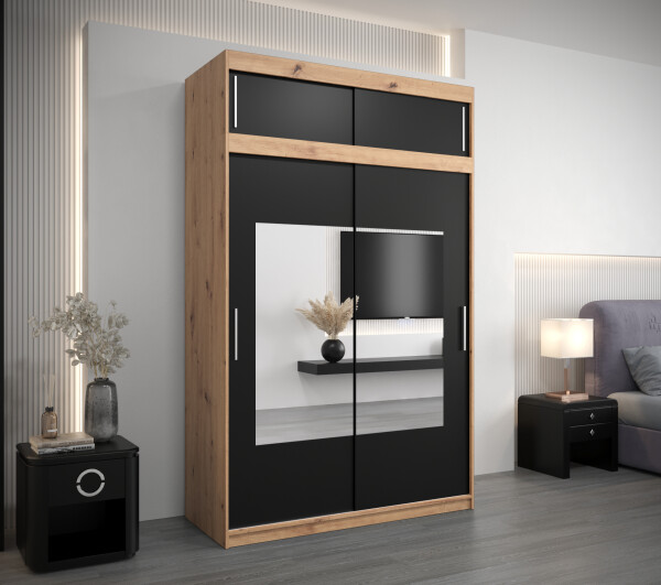 Šatní skříň Abi To s nástavcem Barva korpusu: Dub Sonoma, Rozměry: 150 cm, Dveře: Dub sonoma
