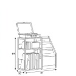 Stolek na gramofon a LP desky 81x30x69cm, mdf, old wood, AKF-E1076 OLW