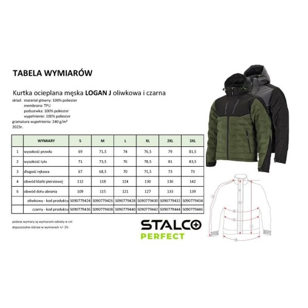 Bunda zateplená LOGAN J, 3XL, černá, STALCO PERFECT