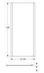GEBERIT - GEO Sprchová stěna 80x190 cm, stříbrná/čiré sklo 560.117.00.2