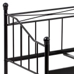 Postel jednolůžková 90x200 cm, kovová, černý matný lak