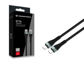 Conceptronic USB-C - USB-C černá / Kabel / USB 2.0 / 480 Mbit/s / PD 100 W / 2 m (ETTA01B20)