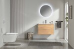 CERANO - Koupelnová skříňka Velora - dub medový, úchytka chrom + keramické umyvadlo Todo - 71x55x46,5 CER-664960