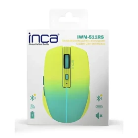 INCA IWM-511RS modrá, žlutá / Bezdrátová myš / 1600 DPI / 6 tlačítek / Bluetooth 5.1 2,4GHz / USB-C (IWM-511RS)