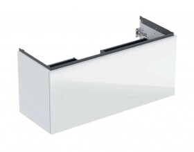 GEBERIT - Acanto Umyvadlová skříňka, 118x54x48 cm, 2 zásuvky, sklo/bílá 503.006.01.2