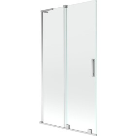 MEXEN/S - Velar L dvoukřídlá posuvná vanová zástěna 100 x 150, transparent, chrom 896-100-003-01-01