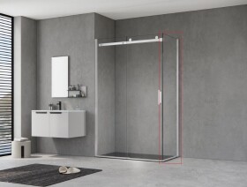 HOPA - Pevná boční stěna PANEL BELVER GRAFIT NEW - Barva rámu - Grafit, Pevná stěna - 100 Směr zavírání - Univerzální Levé / Pravé, Výplň - Čiré bezpečnostní sklo - 8 mm BCBELV100PSGCN