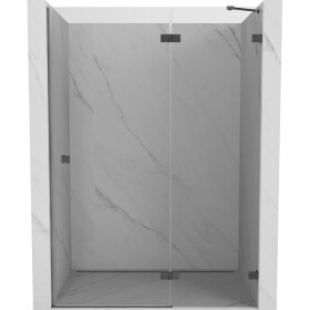 MEXEN/S - Lunar L sprchové dveře křídlové pravé 135 cm, transparent, grafit metal 834L-135-000-95-00-P