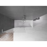 MEXEN/S - Velar L dvoukřídlá posuvná vanová zástěna 110 x 150, dekor, chrom 896-110-003-31-01