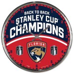 Fanatics Nástěnné hodiny Florida Panthers NHL 2025 Stanley Cup Champions 12.75" Chrome Wall Clock