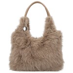 Módní dámská plyšová kabelka do ruky Viorica, taupe
