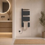 Mereo Elektrický sušák ručníků, 3 moduly, černý MT82B