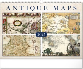 Nástěnný kalendář Staré mapy 2025, 48 33 cm