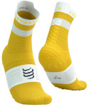 Běžecké kompresní ponožky Compressport Pro Racing Socks v4.0 Run High - Lemon/White Velikost: EU 35-38