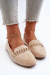 Lesklé dámské mokasíny s řetízkem béžové Aredilla 36