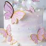 Dortisimo Zápich do dortu zlatý Happy Birthday s motýlky 2 (5 ks)