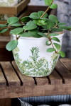 Chic Antique Obal na květiny Floral Verte Ø 15 cm, zelená barva, keramika