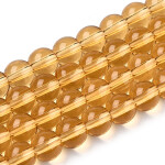 Skleněné korálky - průsvitné - medové - ∅ 6 mm - 10 ks