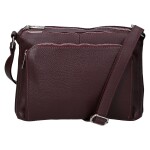 Stylová dámská kožená crossbody Robertina, vínově červená