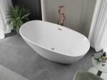 MEXEN/S - Eris volně stojící vana 170 x 80, bílá, sifon a přepad měď kartáčovaná 53441708000-65