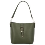 Luxusní dámská kožená kabelka na rameno Bertha, tmavě zelená