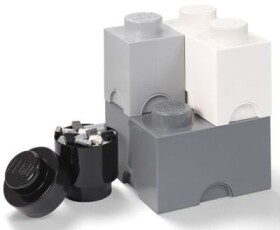 Úložný box LEGO Multi-Pack 4 ks - černý, bílý, šedý