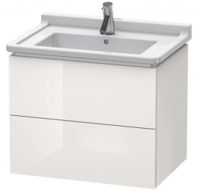DURAVIT - L-Cube Umyvadlová skříňka 56x67x47 cm, 2 zásuvky, lesklá bílá LC626402222