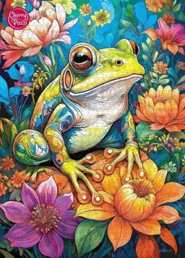 CHERRY PAZZI Puzzle Květinová žába