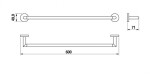 JIKA - Mio Style Držák ručníků, délka 60 cm, chrom H3812F20040001