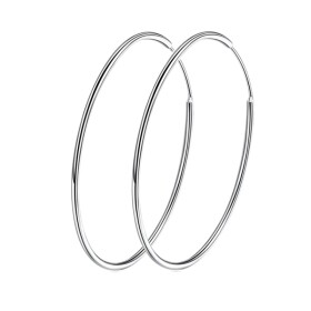 Stříbrné náušnice kruhy - průměr 40 mm, stříbro 925/1000, Stříbrná 4 cm