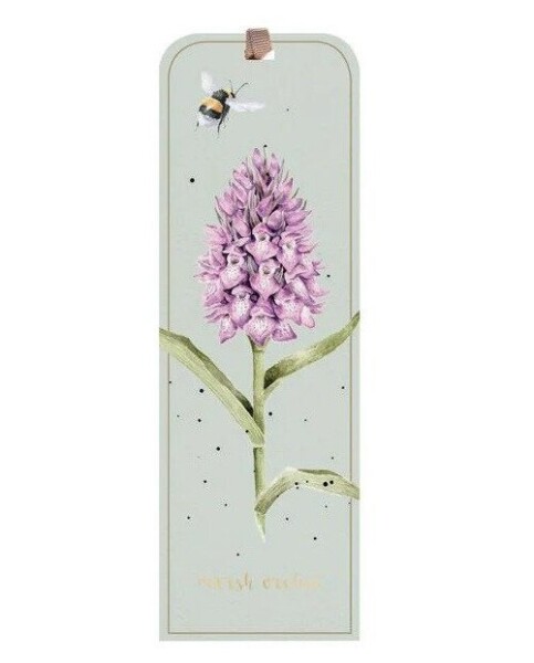 Záložka do knihy Wrendale Designs Marsh Orchid - Prstnatec a včelka