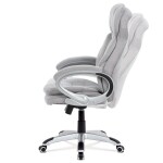 Kancelářská židle, šedá látka, kříž plast stříbrný, houpací mechanismus