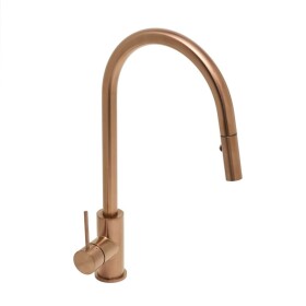 Dřezová baterie SAT Aurum s vytahovací sprškou, 2 proudy broušená rose gold SATBAUR286BRG SATBAUR286BRG