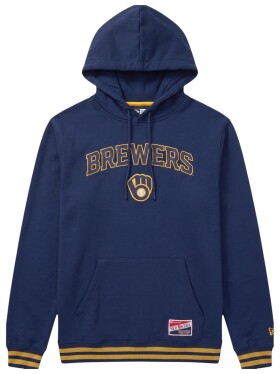 New Era Pánská mikina Milwaukee Brewers MLB Felt Logo Throwback Hoodie Velikost: L
