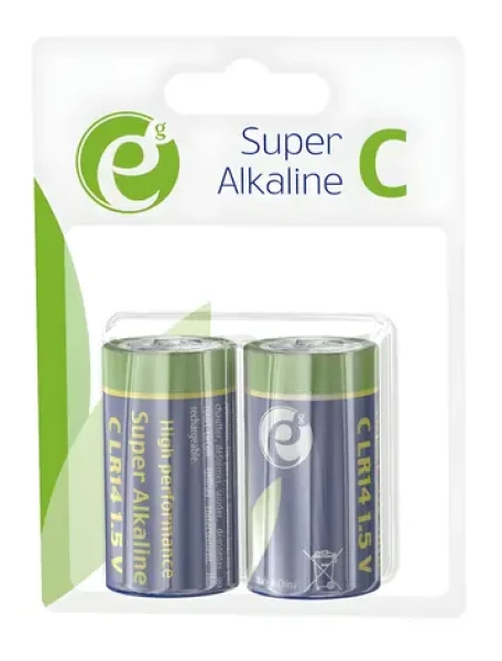 Alkalická baterie LR14 (C) 2 ks / Baterie / Alkalická / 1,5 V (EG-BA-LR14-01)