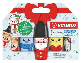Zvýrazňovač - STABILO BOSS MINI Frosty Friends - 5ks
