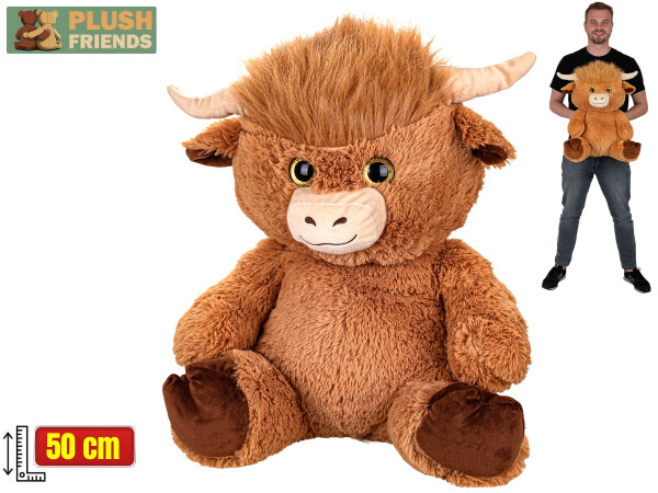 Plyšová kráva náhorní skot Plush Friends sedící 50 cm
