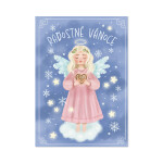 Vánoční hrací přání - Andílek s perníkovým srdcem - Albi