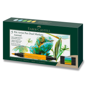 Popisovač Faber-Castell Pitt Artist Pen Dual Marker Animal sada 5 ks
