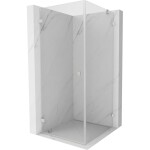 MEXEN/S - Lunar-B sprchový kout dveře křídlové levá 80 x 80, transparent, nikl kartáčovaný 832-080-080-97-00-L