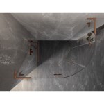 MEXEN/S - Lunar L sprchový kout čtvrtkruh křídlový levá 100 x 70, transparent, měď kartáčovaná 833L-100L-070P-65-00