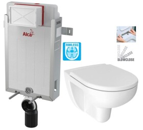 ALCADRAIN Renovmodul - předstěnový instalační systém bez tlačítka + WC JIKA LYRA PLUS RIMLESS + SEDÁTKO DURAPLAST SLOWCLOSE AM115/1000 X LY2