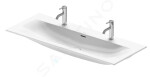 DURAVIT - Viu Dvojumyvadlo 1230x490 mm, s přepadem, 2 otvory pro baterii, WonderGliss, bílá 23441200241