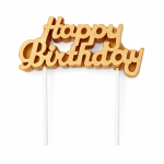 Dortové svíčky Happy Birthday bronzové