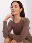 Dámské šaty RV SK 9219.13P Hnědá - FPrice hnědá L/XL