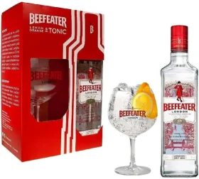 Beefeater Original / Gin / London Dry / 40 % / 0,7 l / dárkové balení se skleničkou (8594405108093)