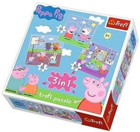 Trefl Puzzle Peppa Pig Zábava ve škole 3v1 (20,36,50 dílků)