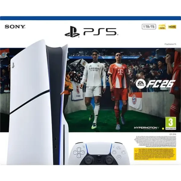 Sony PlayStation 5 Slim černá, bílá / Herní konzole / 1TB SSD / 4K UHD / Blu-ray / EA Sports FC 26 (CFI-2116A)